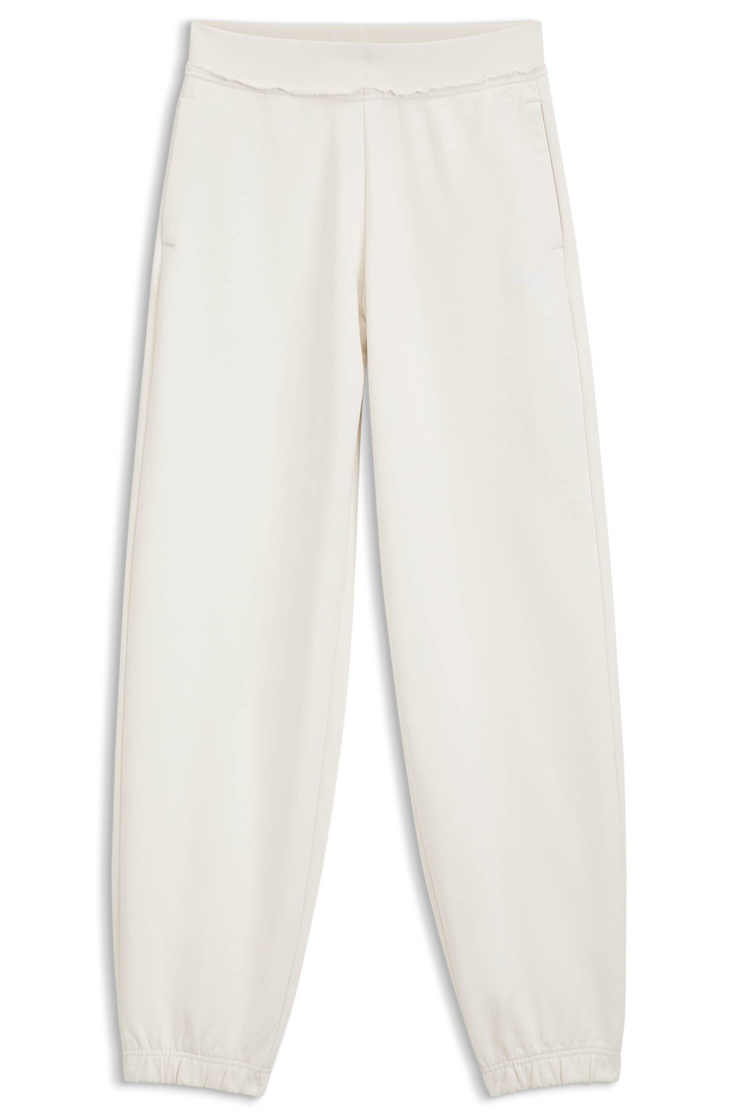 Hugo Relaxed-fit cotton joggers with embroidered logo byxor dam – bild 4