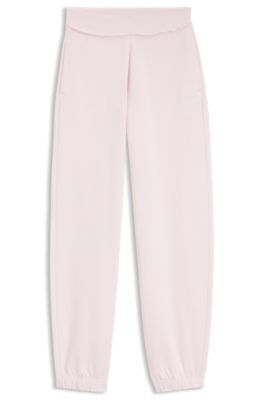 Relaxed-fit cotton joggers with embroidered logo, light pink