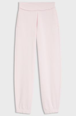 Relaxed-fit cotton joggers with embroidered logo, light pink