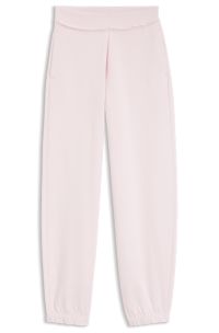 Relaxed-fit cotton joggers with embroidered logo, light pink
