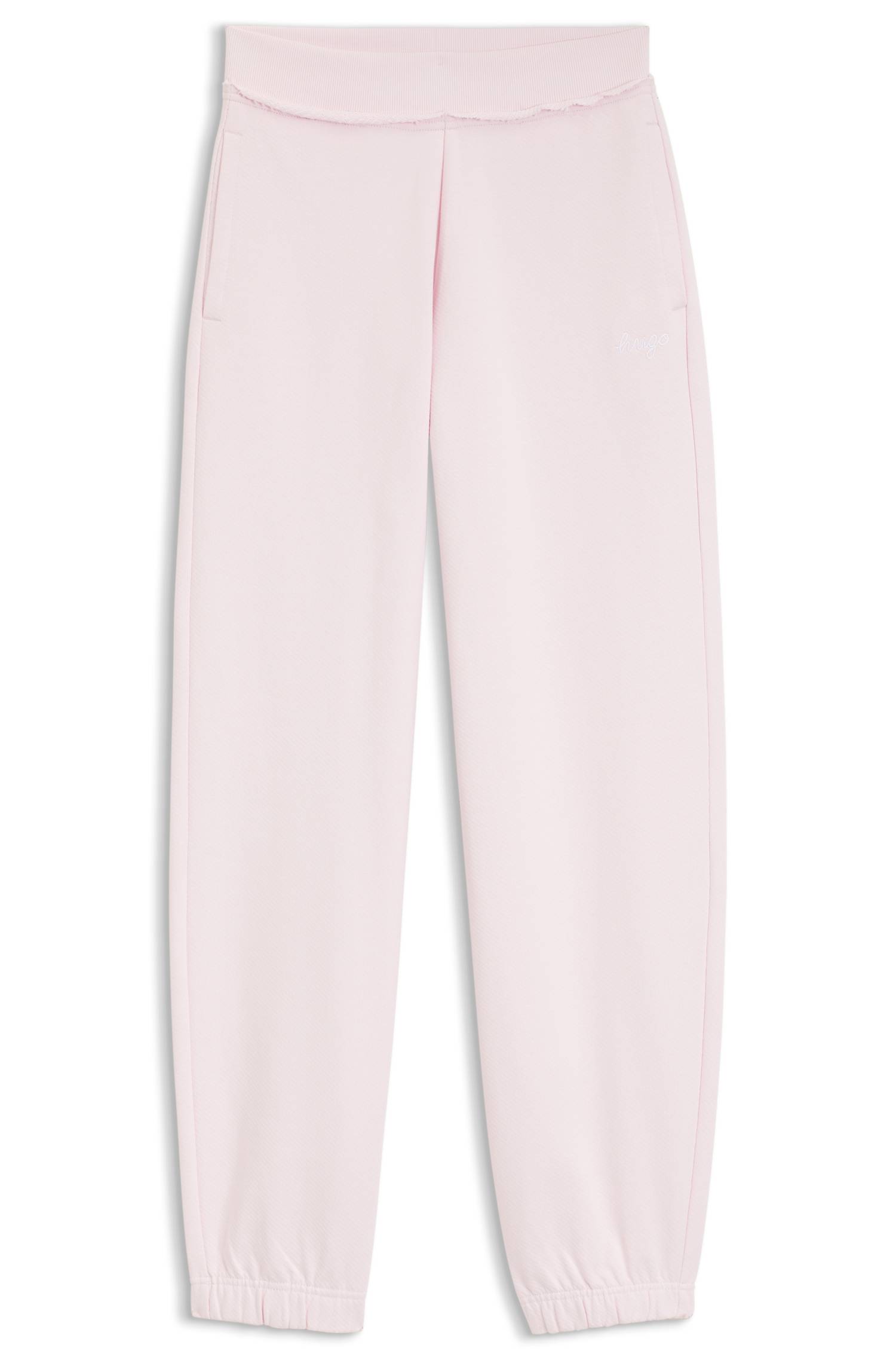 Hugo Relaxed-fit cotton joggers with embroidered logo byxor dam – bild 4