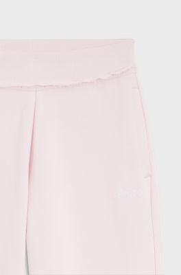 Relaxed-fit cotton joggers with embroidered logo, light pink