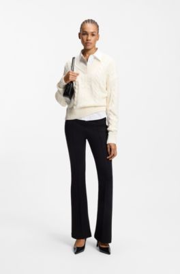 Slingback pumps in brush-off leather, Black