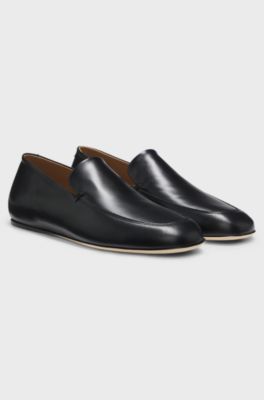 Mocassins en cuir fabriqu&eacute;s au Portugal, Noir
