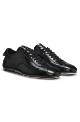 Nappa-leather trainers with debossed logo 1