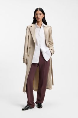 Nappa-leather trainers with debossed logo, Black