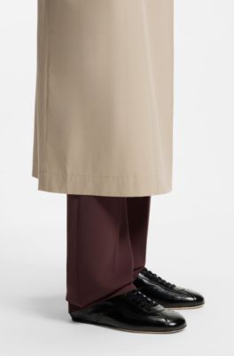 Sneakers in nappa con logo impresso, Nero