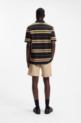 Hugo Regular-fit polo in cotton piqué with engineered stripes pikéer herr – bild 3