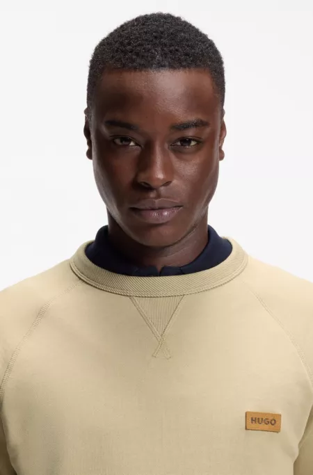 Cotton-terry sweatshirt with logo badge