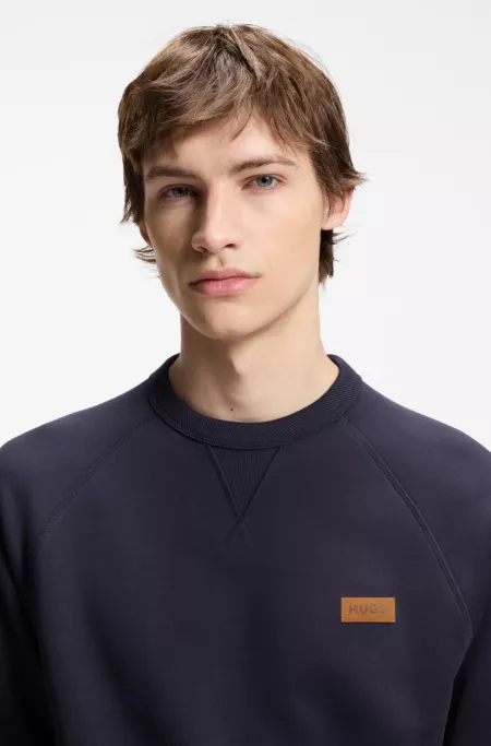 Cotton-terry sweatshirt with logo badge
