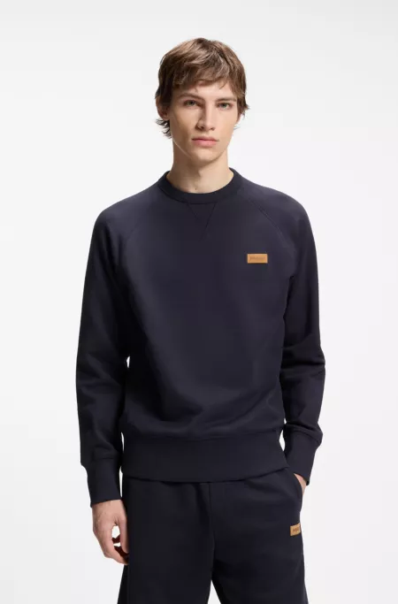 Cotton-terry sweatshirt with logo badge