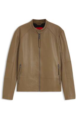 Hugo Slim-fit leather jacket skinnjackor herr – bild 4