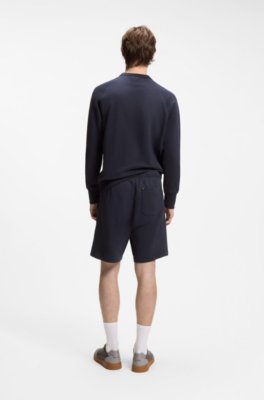 Hugo Regular-fit shorts in cotton with suede logo badge herr – bild 3