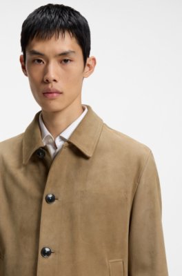 Hugo Suede jacket with stitched breast-pocket detail skinnjackor herr – bild 3