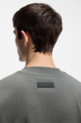Relaxed-fit T-shirt in melange interlock, Grey