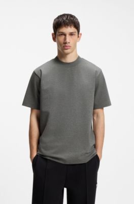Relaxed-fit T-shirt in melange interlock, Grey
