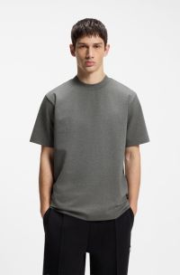 Relaxed-fit T-shirt in melange interlock, Grey