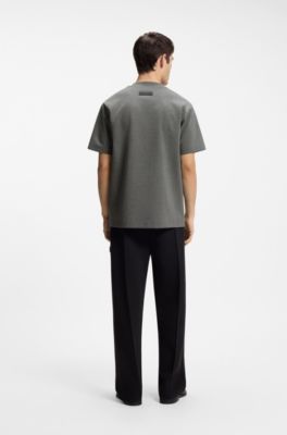 Relaxed-fit T-shirt in melange interlock, Grey