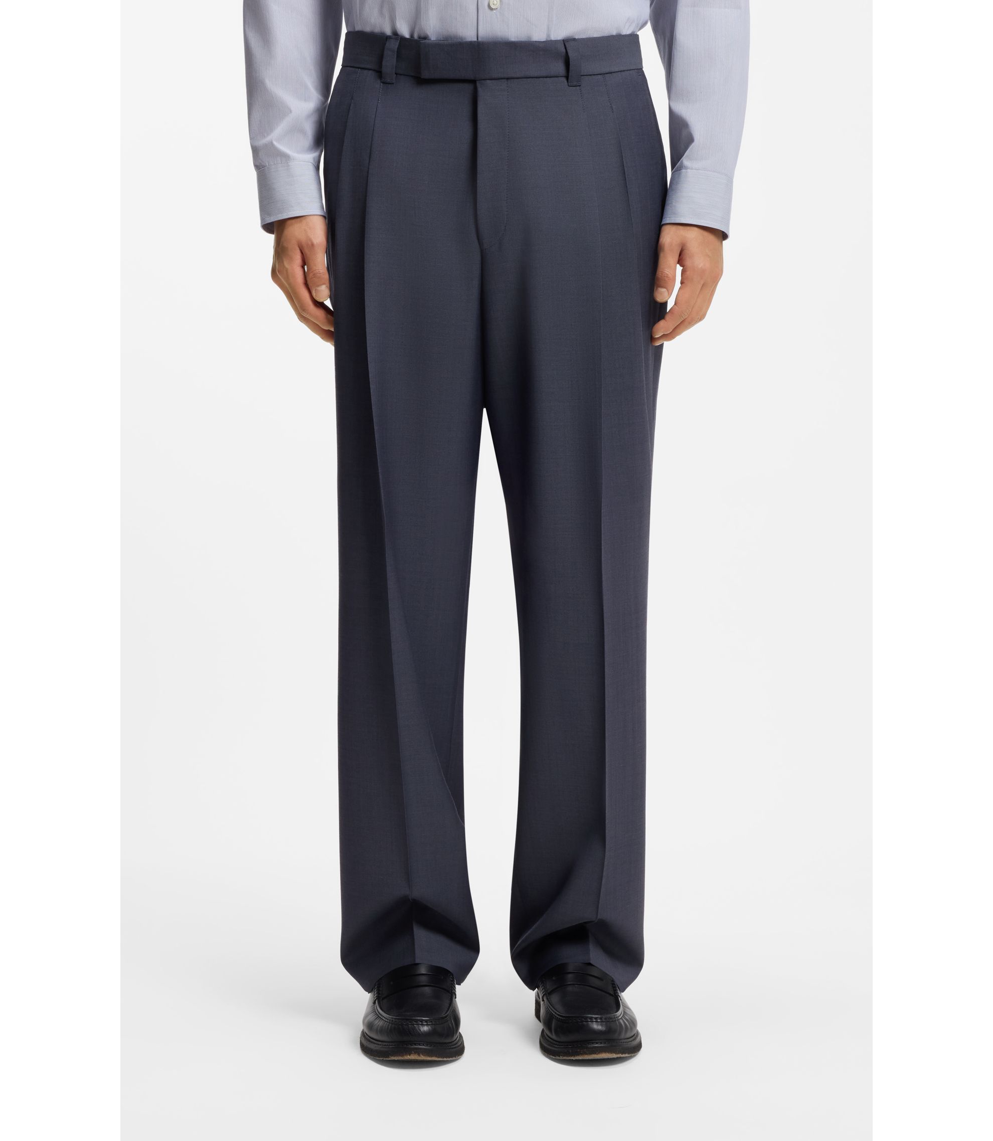 Tapered-Fit Hose aus Schurwolle mit dezentem Muster