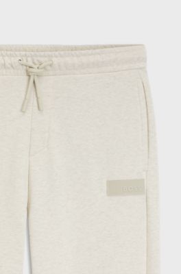 Relaxed-fit trousers in innovative French Terry, Natural