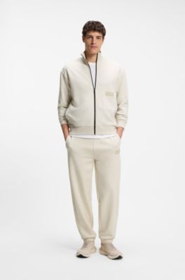 Relaxed-fit trousers in innovative French Terry, Natural