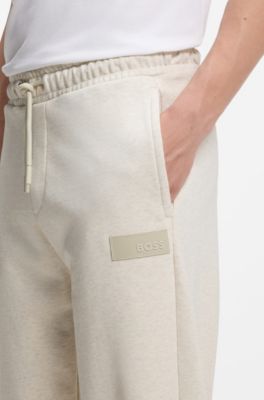 Pantaloni relaxed fit in innovativo french terry, Colore neutro
