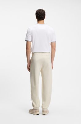Relaxed-fit trousers in innovative French Terry, Natural