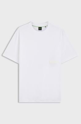 T-shirt relaxed fit in jersey di cotone, Bianco