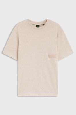 Relaxed-fit T-shirt in cotton jersey, Beige