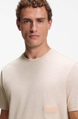 Relaxed-fit T-shirt in cotton jersey, Beige