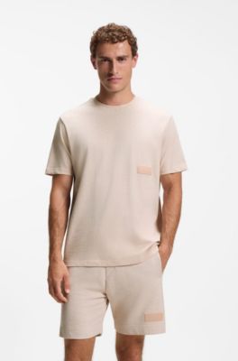 Relaxed-fit T-shirt in cotton jersey, Beige