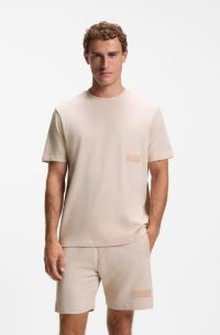 Relaxed-fit T-shirt in cotton jersey, Beige