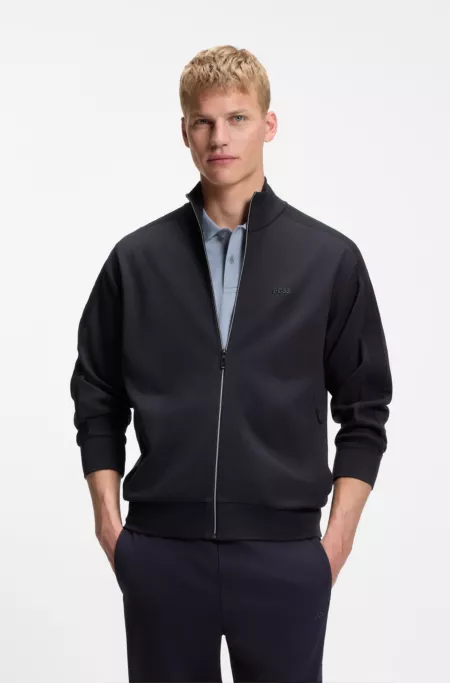 Regular-fit sweatshirt with tonal jacquard tape
