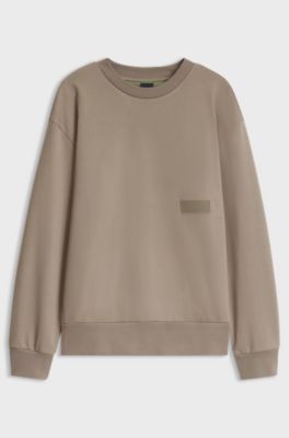 Sweat Relaxed en molleton, Brun chin&eacute;