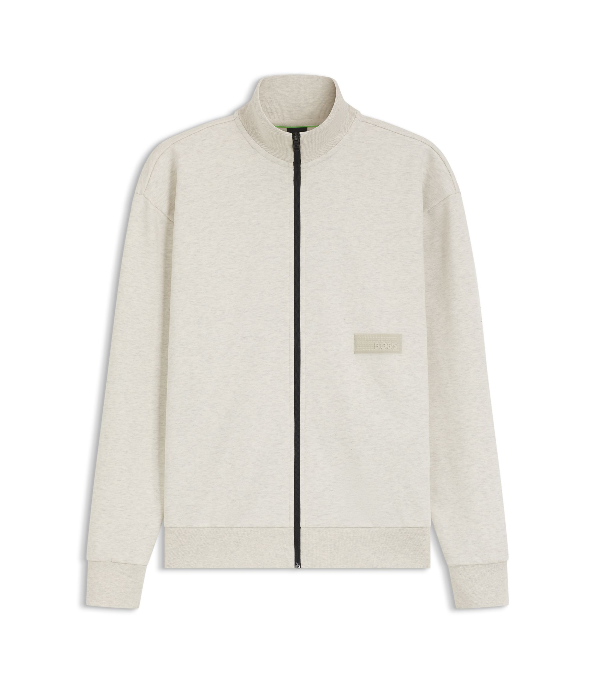 BOSS - Relaxed-fit sweatshirt in premium French Terry - Natural