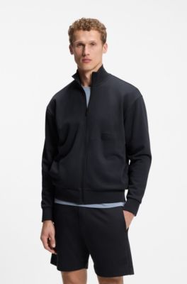 Felpa relaxed fit in french terry premium, Blu scuro