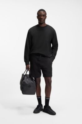 Relaxed-fit shorts in cotton French Terry, Black