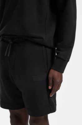 Relaxed-fit shorts in cotton French Terry, Black