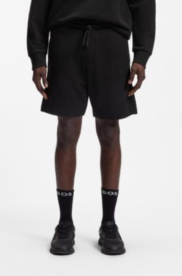 Relaxed-fit shorts in cotton French Terry, Black