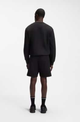 Relaxed-fit shorts in cotton French Terry, Black