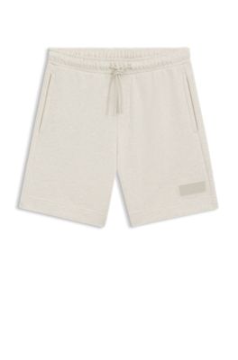 Relaxed-fit shorts in cotton French Terry, Natural