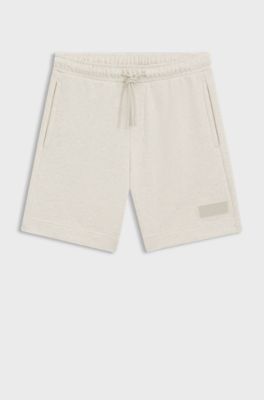 Relaxed-fit shorts in cotton French Terry, Natural