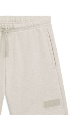 Relaxed-fit shorts in cotton French Terry, Natural