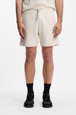 Relaxed-fit shorts in cotton French Terry, Natural