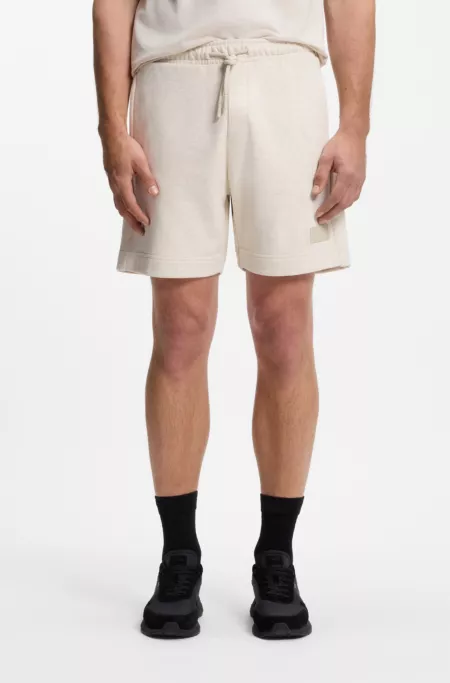 Shorts relaxed fit en felpa de rizo de algodón