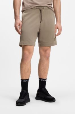 Relaxed-fit shorts in cotton French Terry, Light Brown