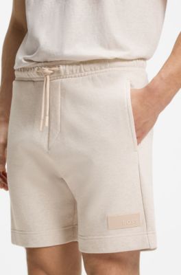 Short Relaxed en molleton de coton, Rose clair