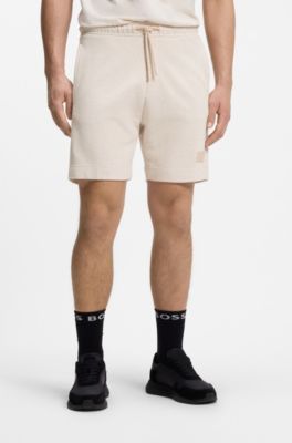 Bermuda relaxed fit in cotone french terry, Rosa chiaro