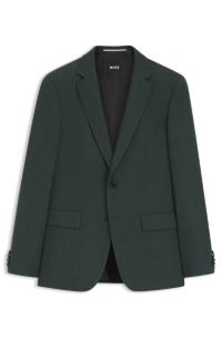 Slim-fit blazer in patterned stretch wool, Green