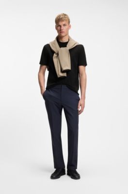 T-shirt relaxed fit in misto cotone elasticizzato, Nero